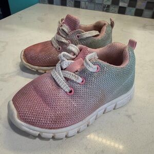 Koala Kids Toddler Size 6 sparkle pink blue glitter ombré lace up sneakers